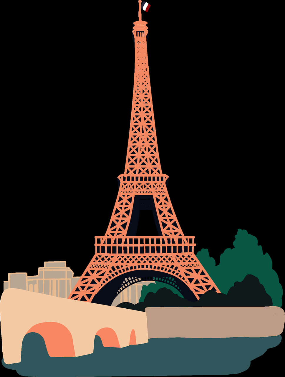 Eiffel Tower Illustration PNG