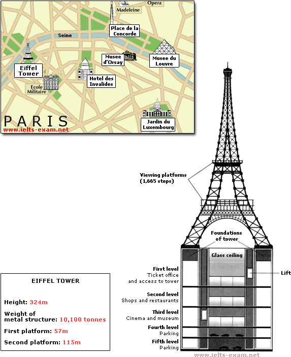 Eiffel Tower Mapand Sectional View PNG