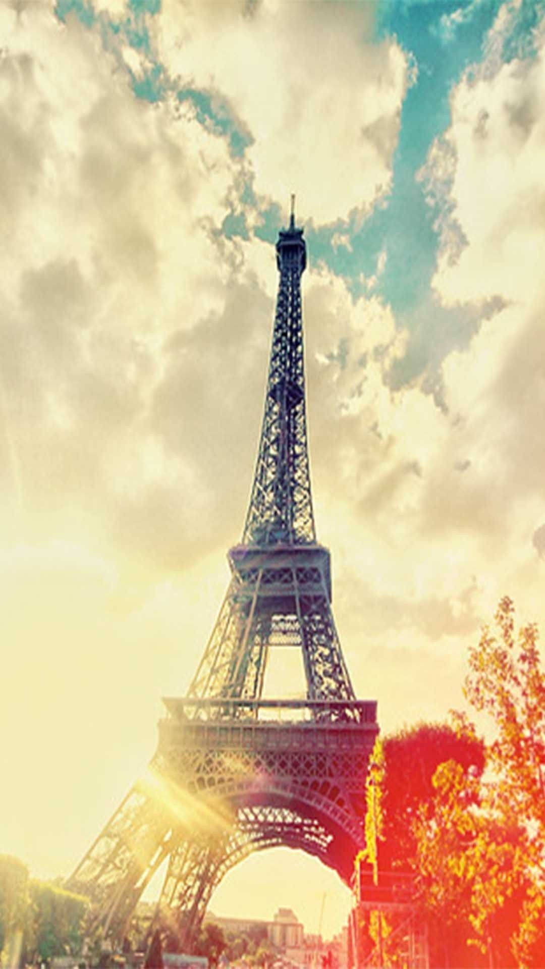 Eiffel Tower Paris White Sky Wallpaper
