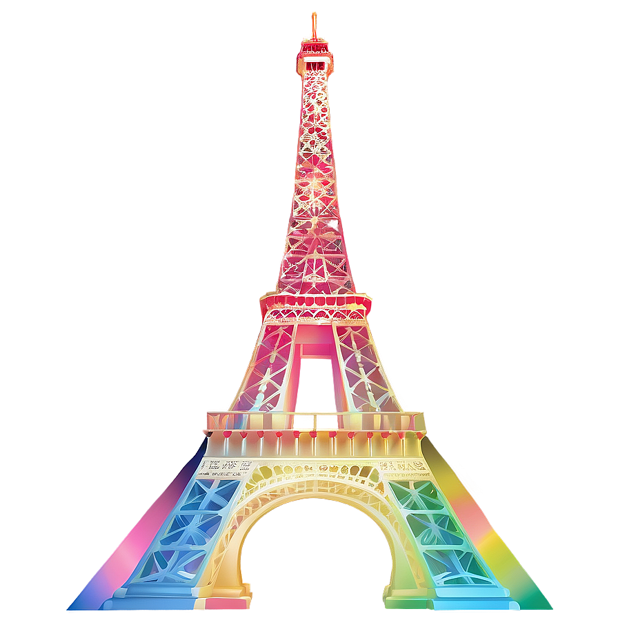 Eiffel Tower Rainbow Effect Png 05212024 PNG
