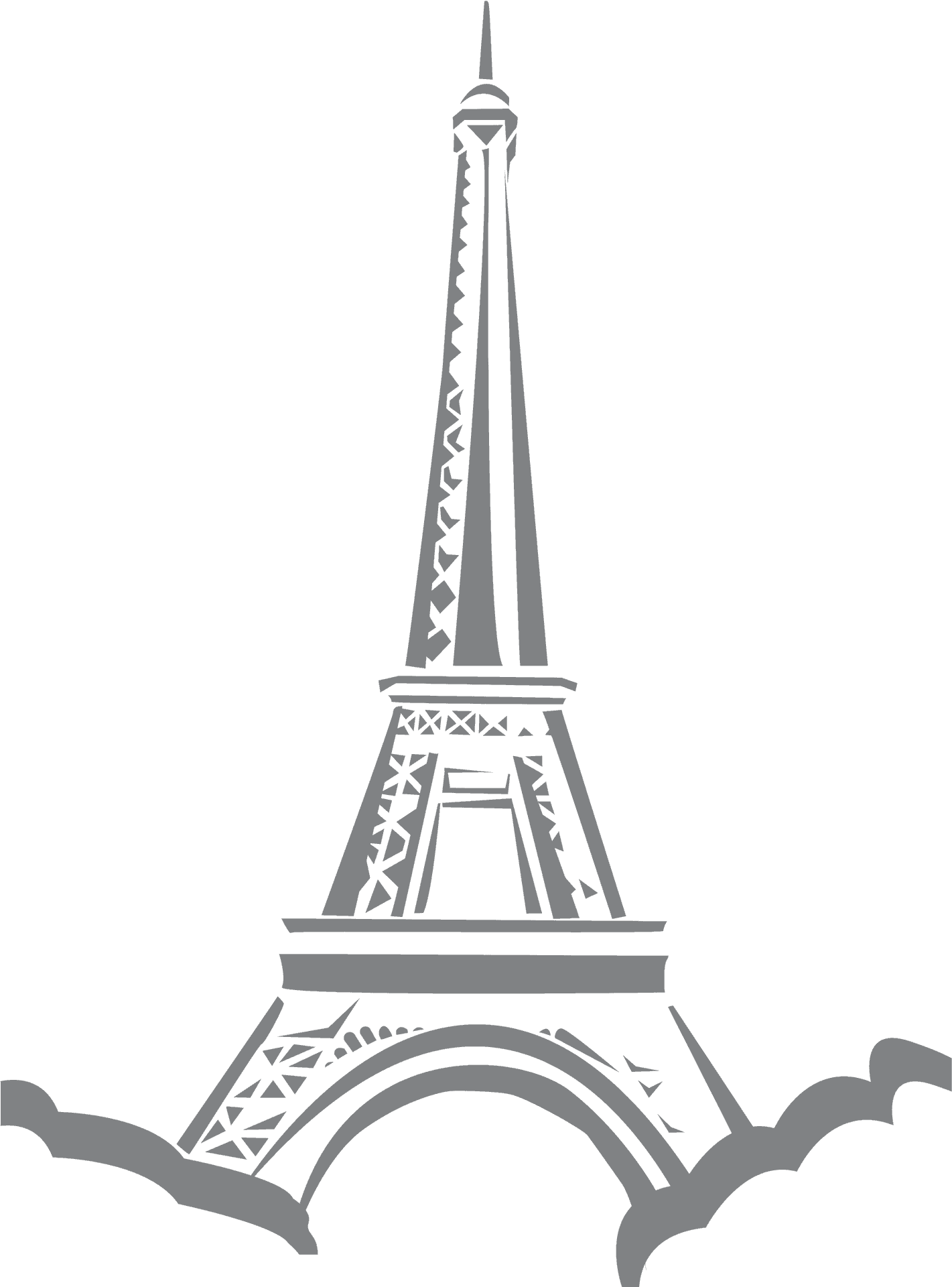 Eiffel Tower Silhouette Graphic PNG