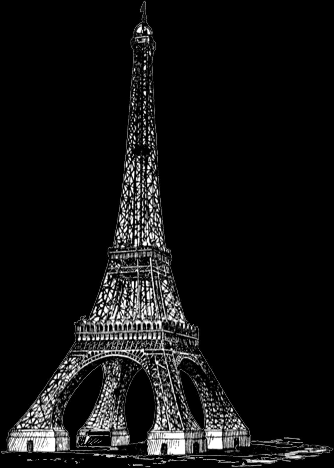 Eiffel Tower Sketch Artwork PNG