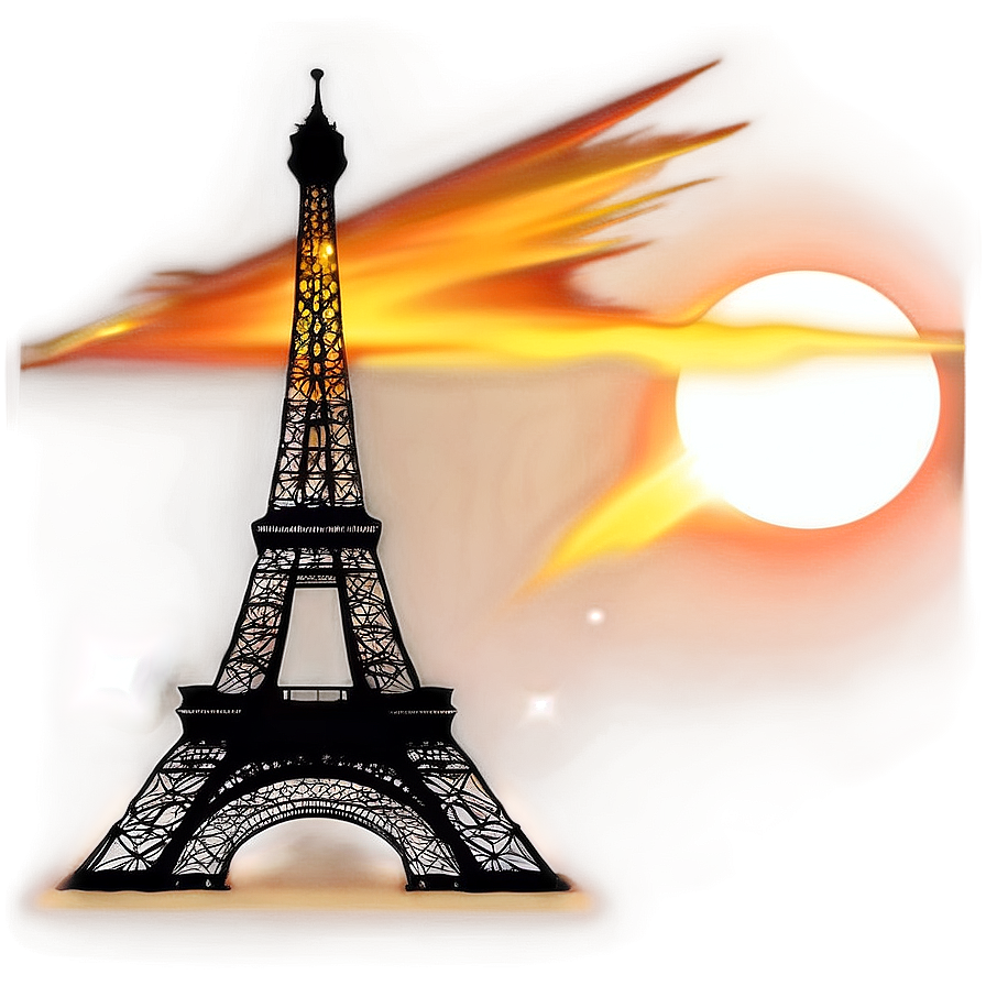 Eiffel Tower Sunset Scene Png Atr94 PNG