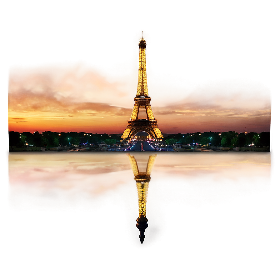 Eiffel Tower Sunset Scene Png Cxw44 PNG