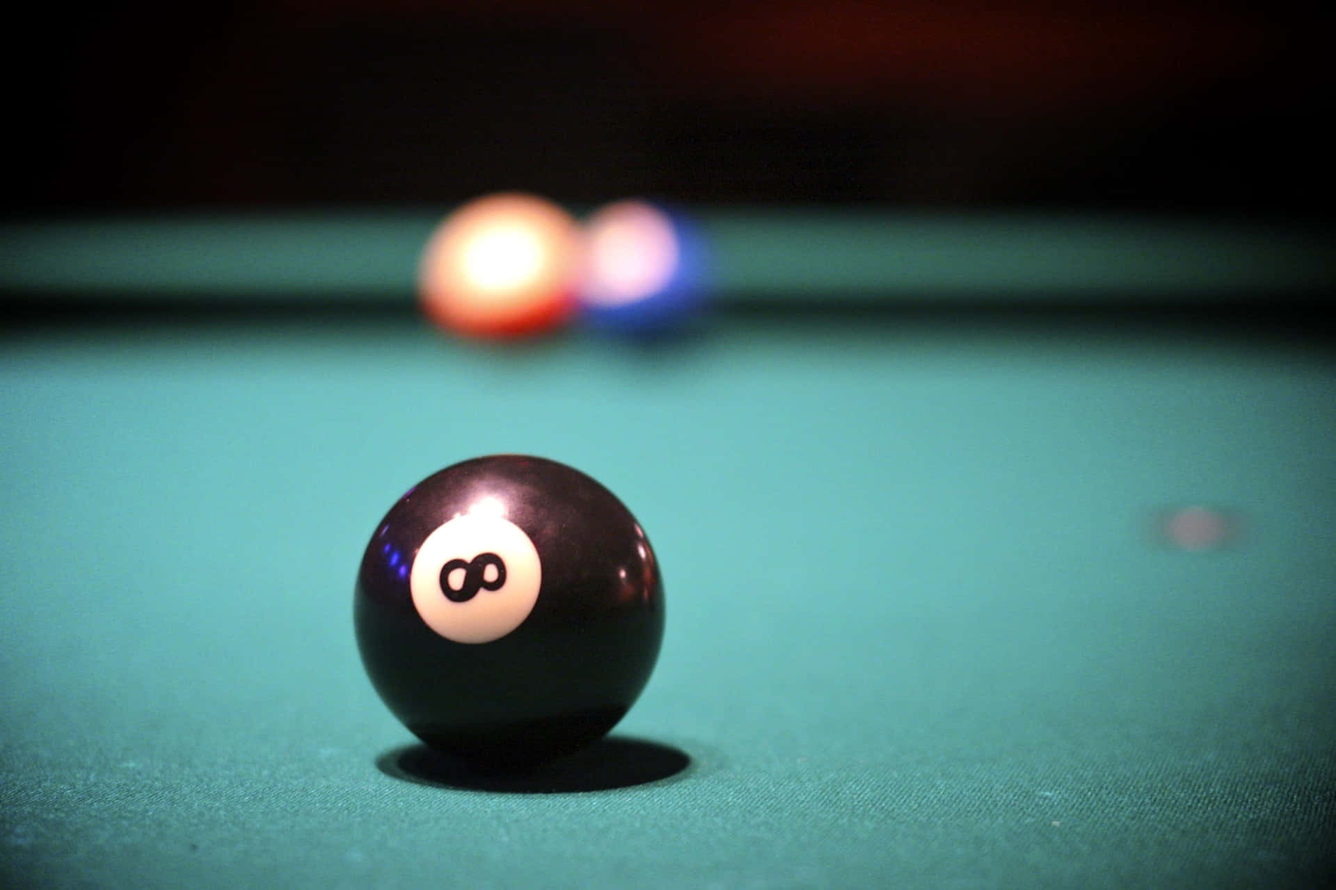 Eight Ball Dominant Focus Pool Table Wallpaper