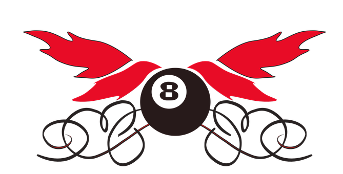 Eight Ball Wings Artwork PNG