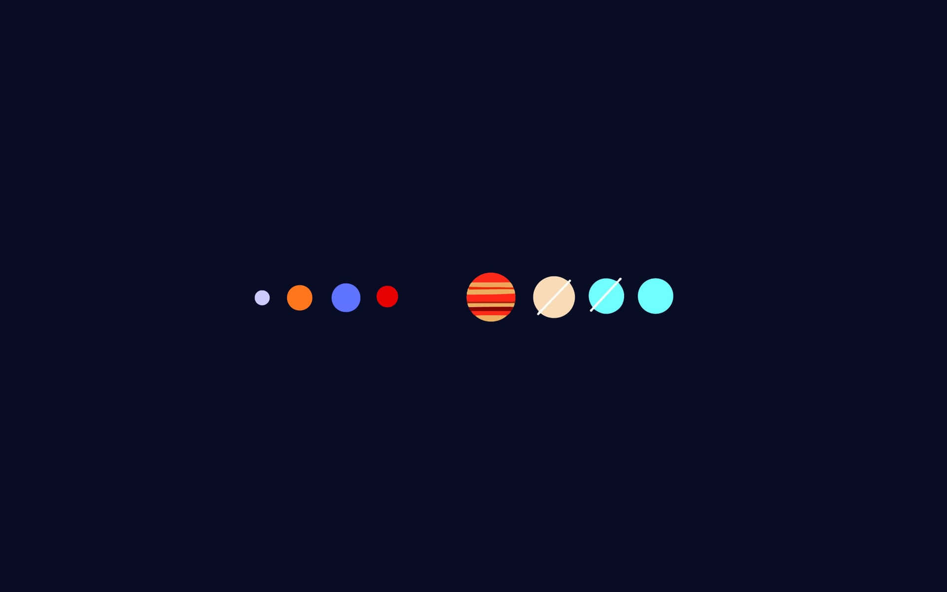 Eight Solar System Planets Minimal Background Wallpaper
