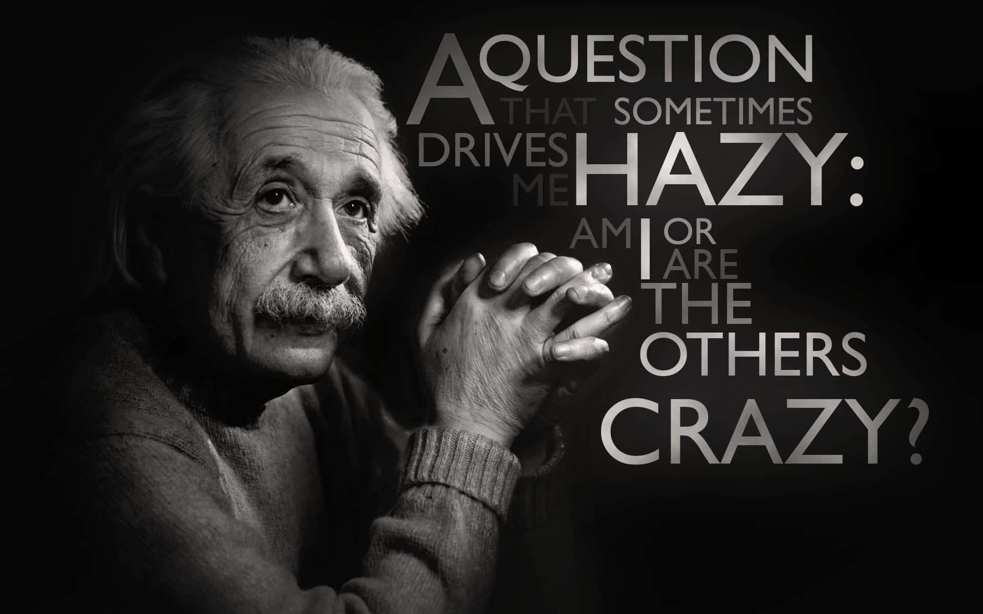 Einstein Hazy Question Portrait Wallpaper