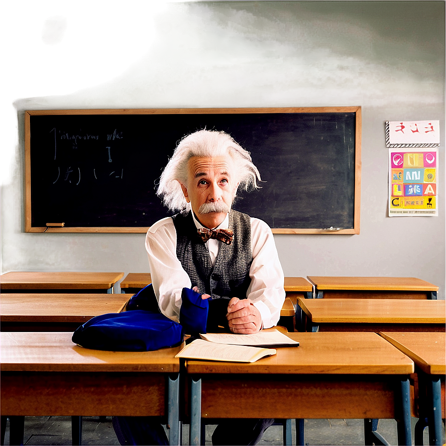 Einstein In Classroom Png 06242024 PNG
