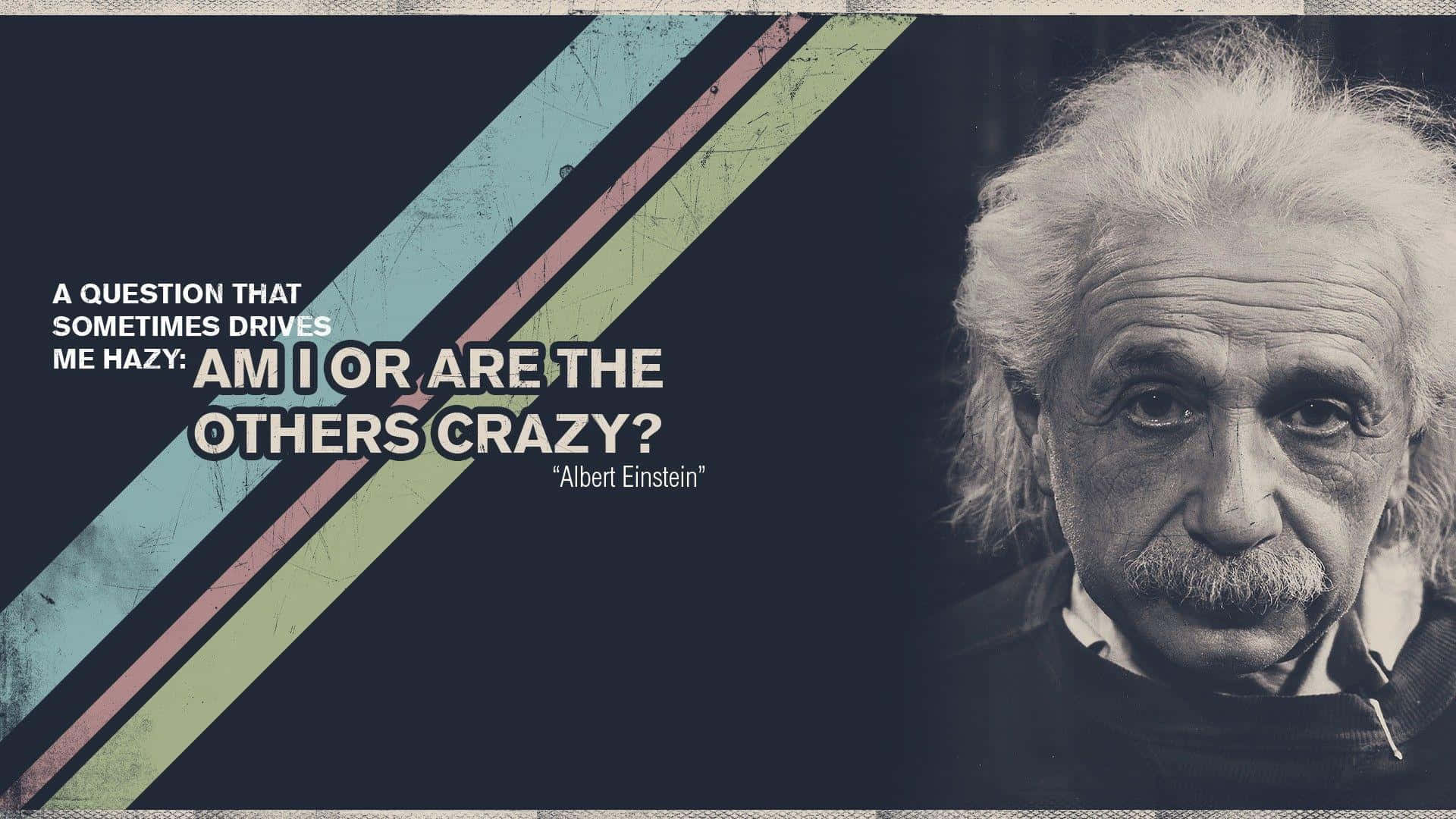 Einstein Questioning Sanity Quote Wallpaper