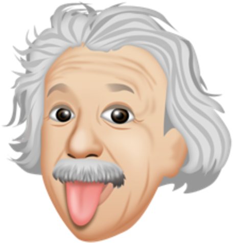 Einstein Tongue Out Emoji PNG
