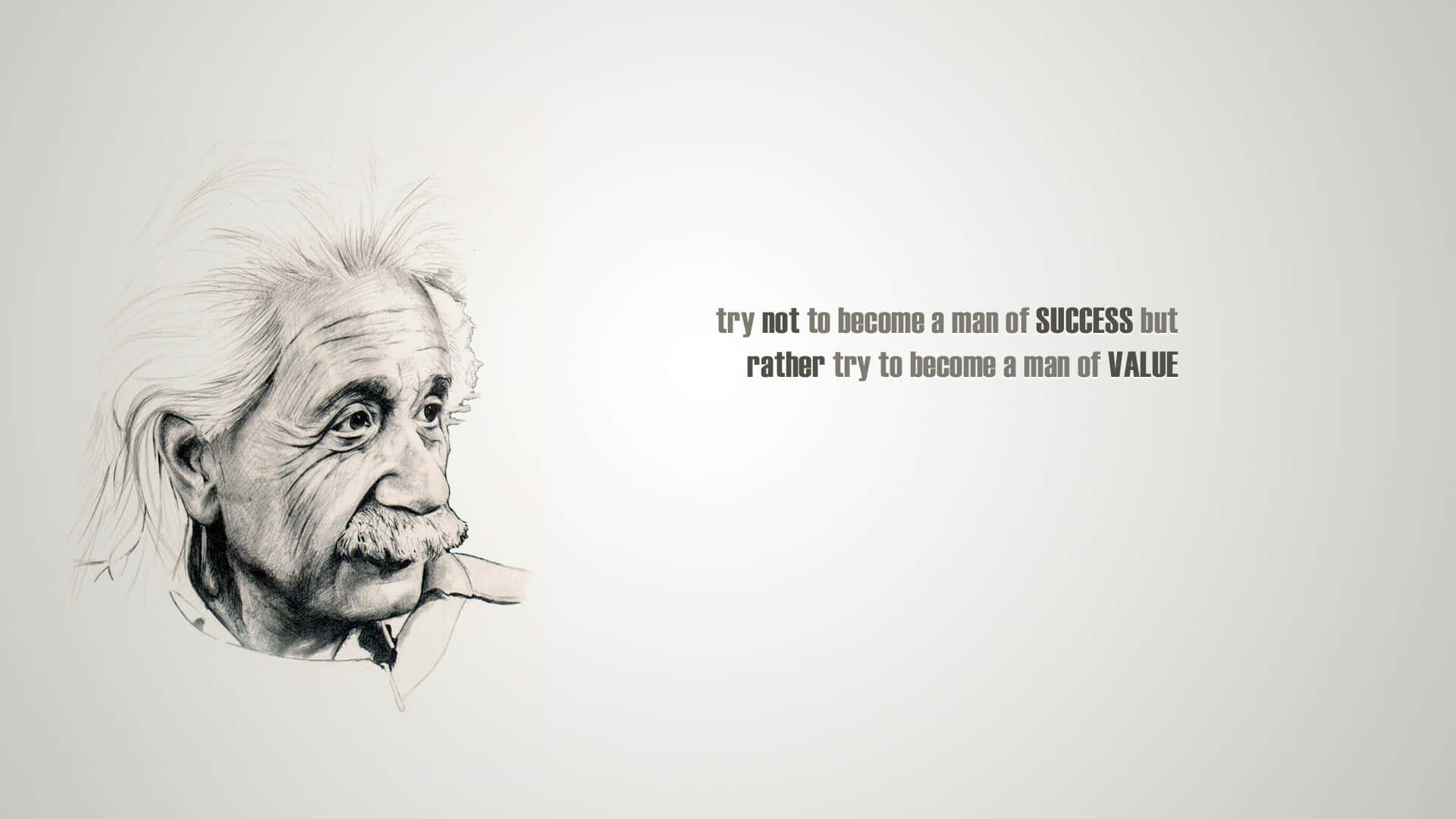 Einstein Value Over Success Quote Wallpaper