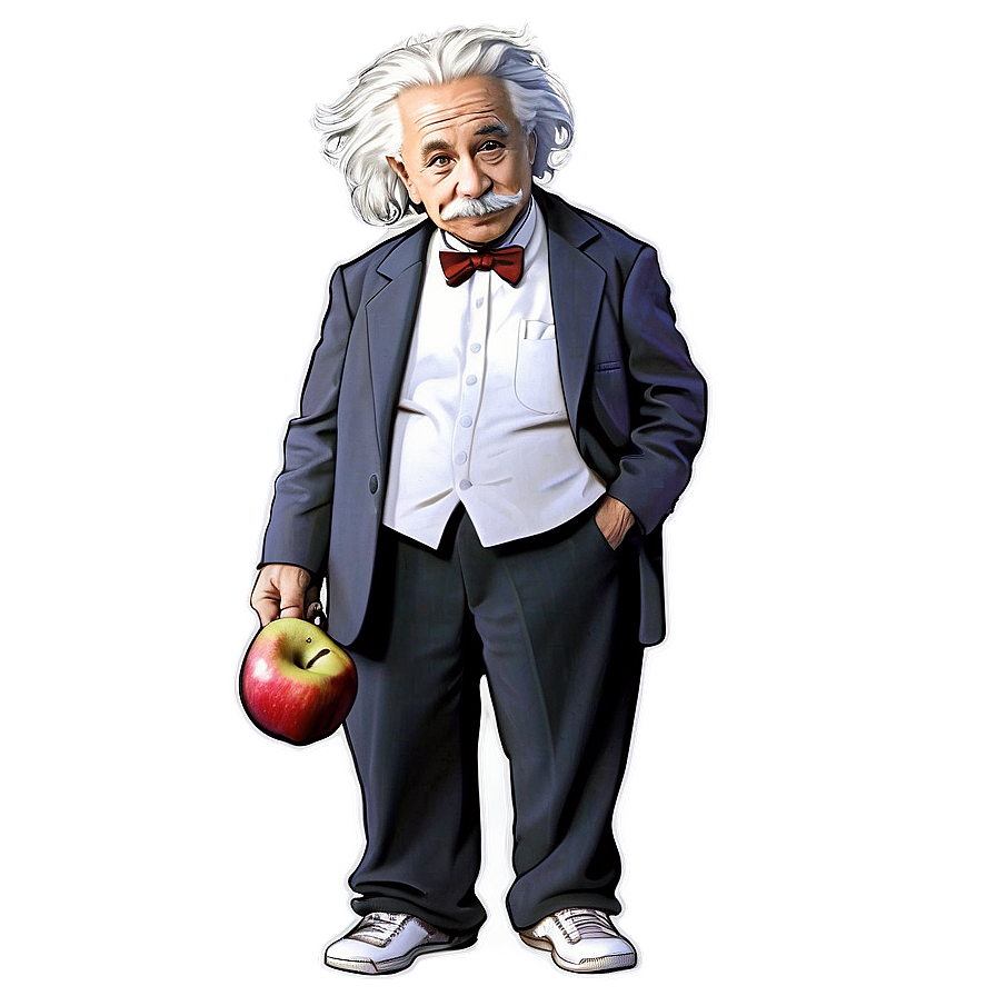 Einstein With Apple Png 06242024 PNG