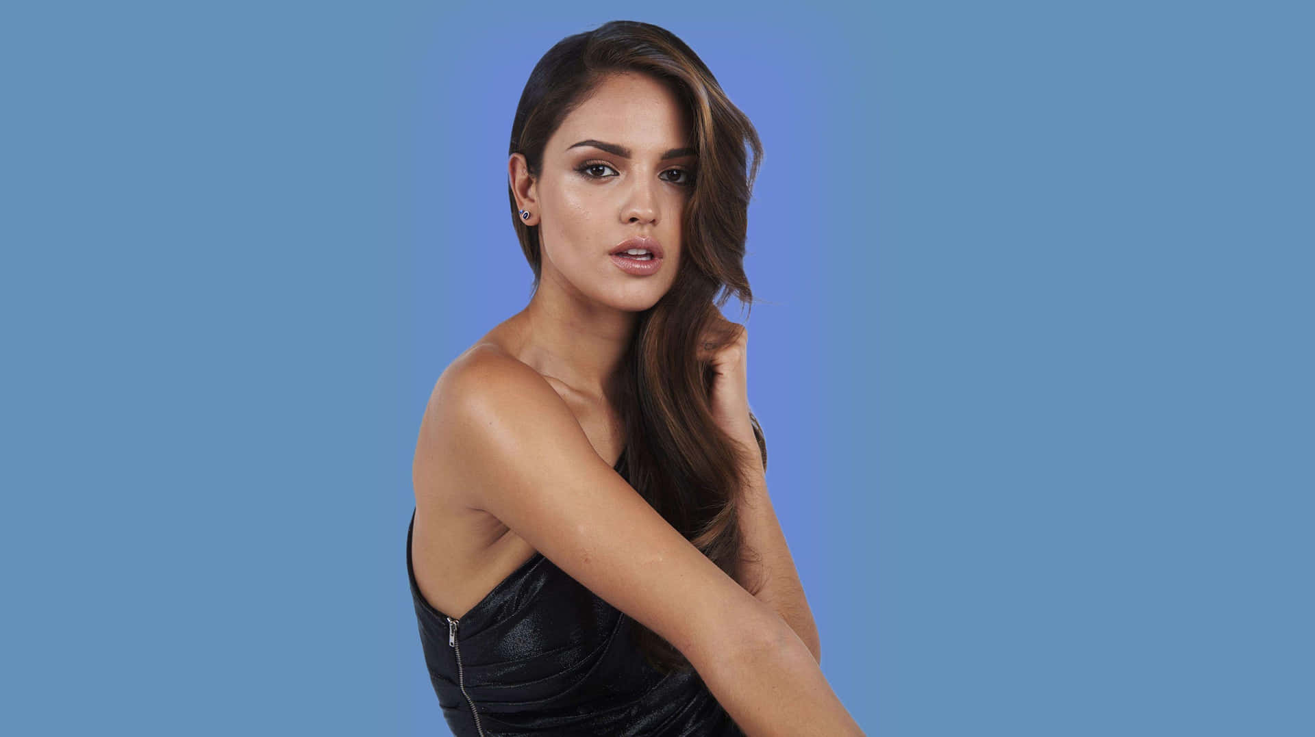 Eiza Gonzalez Black Dress Portrait Wallpaper