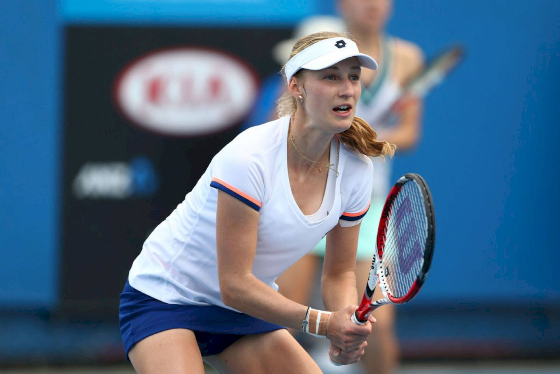 Ekaterina Makarova Tennis Klar Position Wallpaper