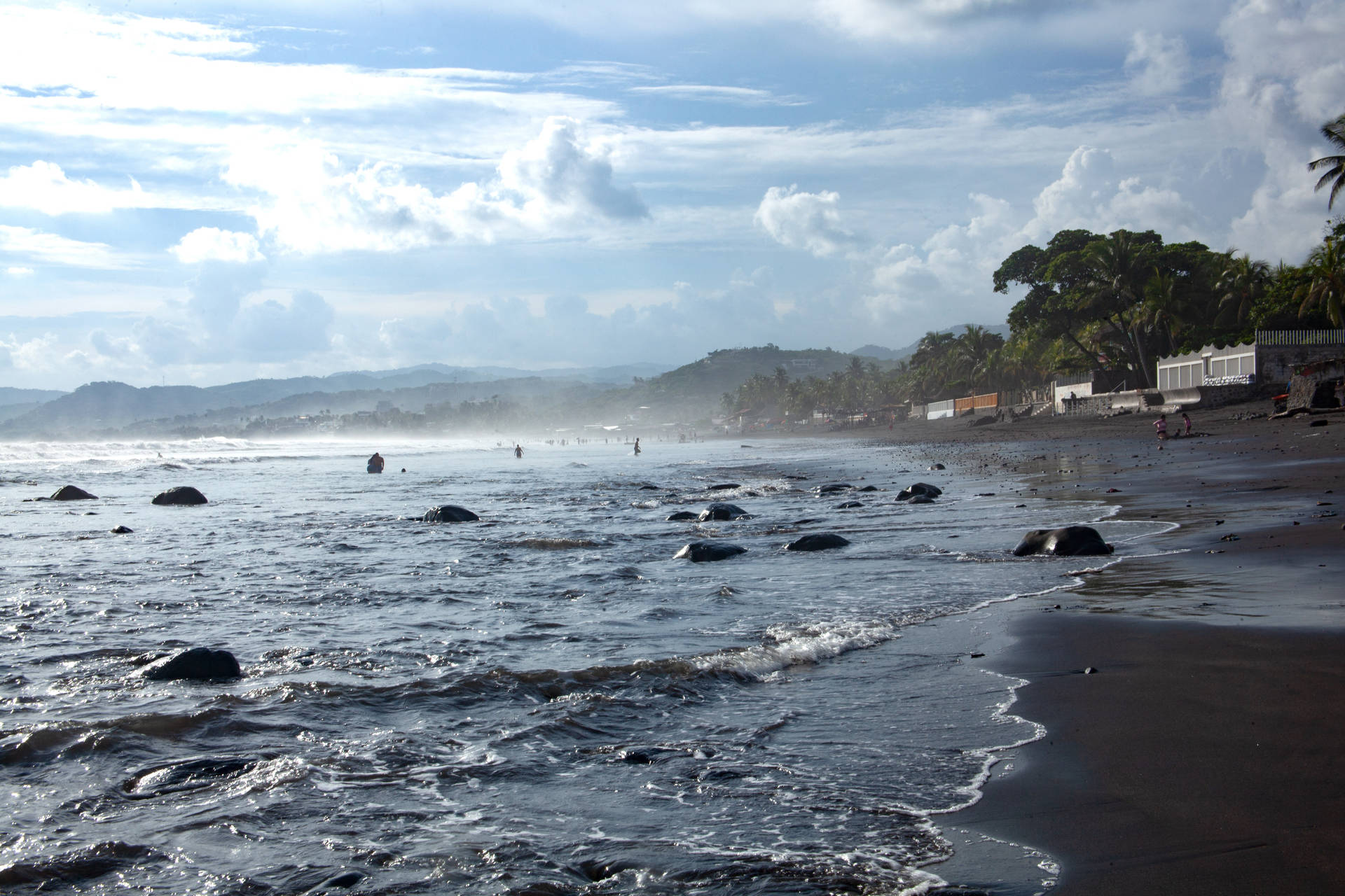 El Salvador Spiaggia Di San Blas Sfondo