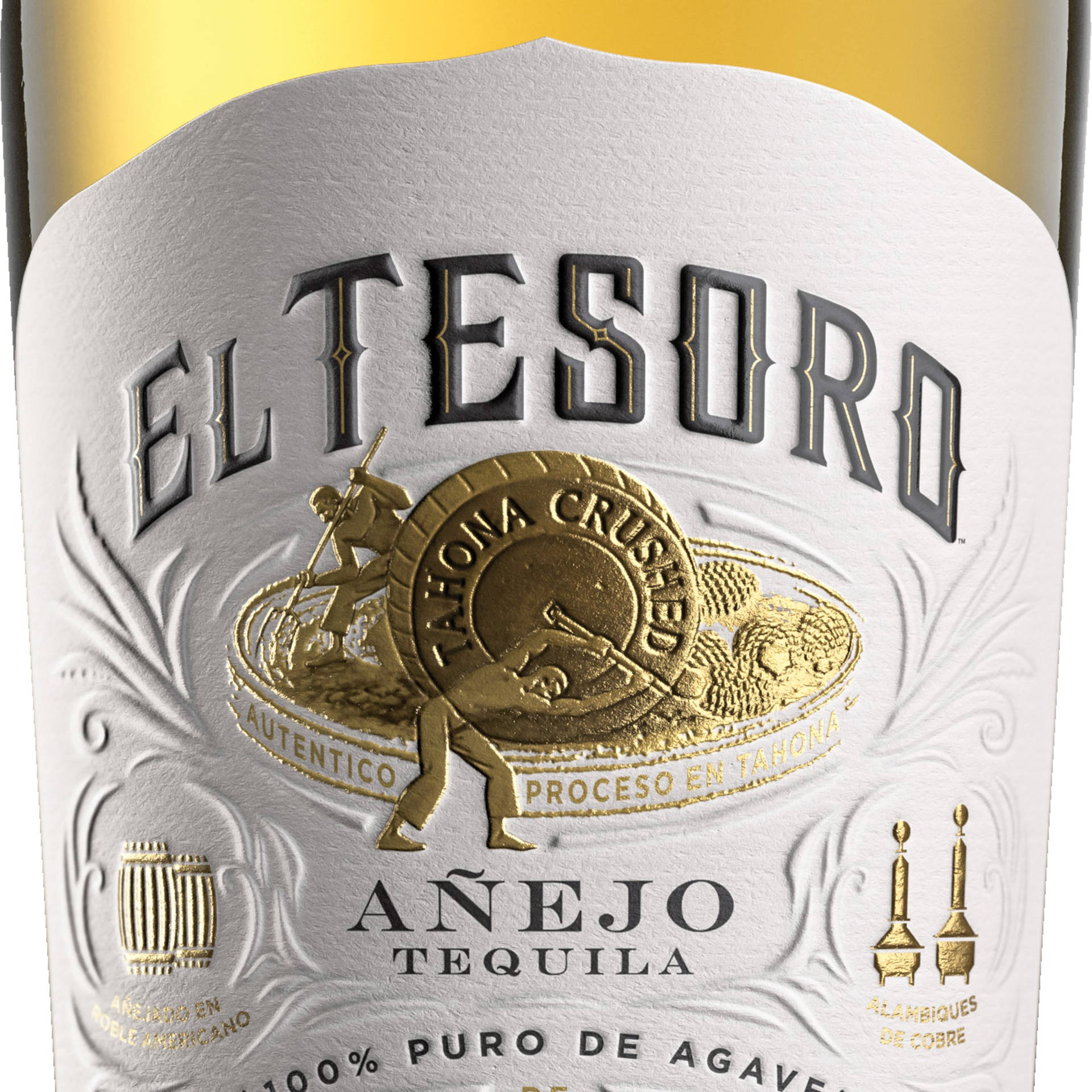 El Tesoro Añejo Tequila Close-up Label Picture
