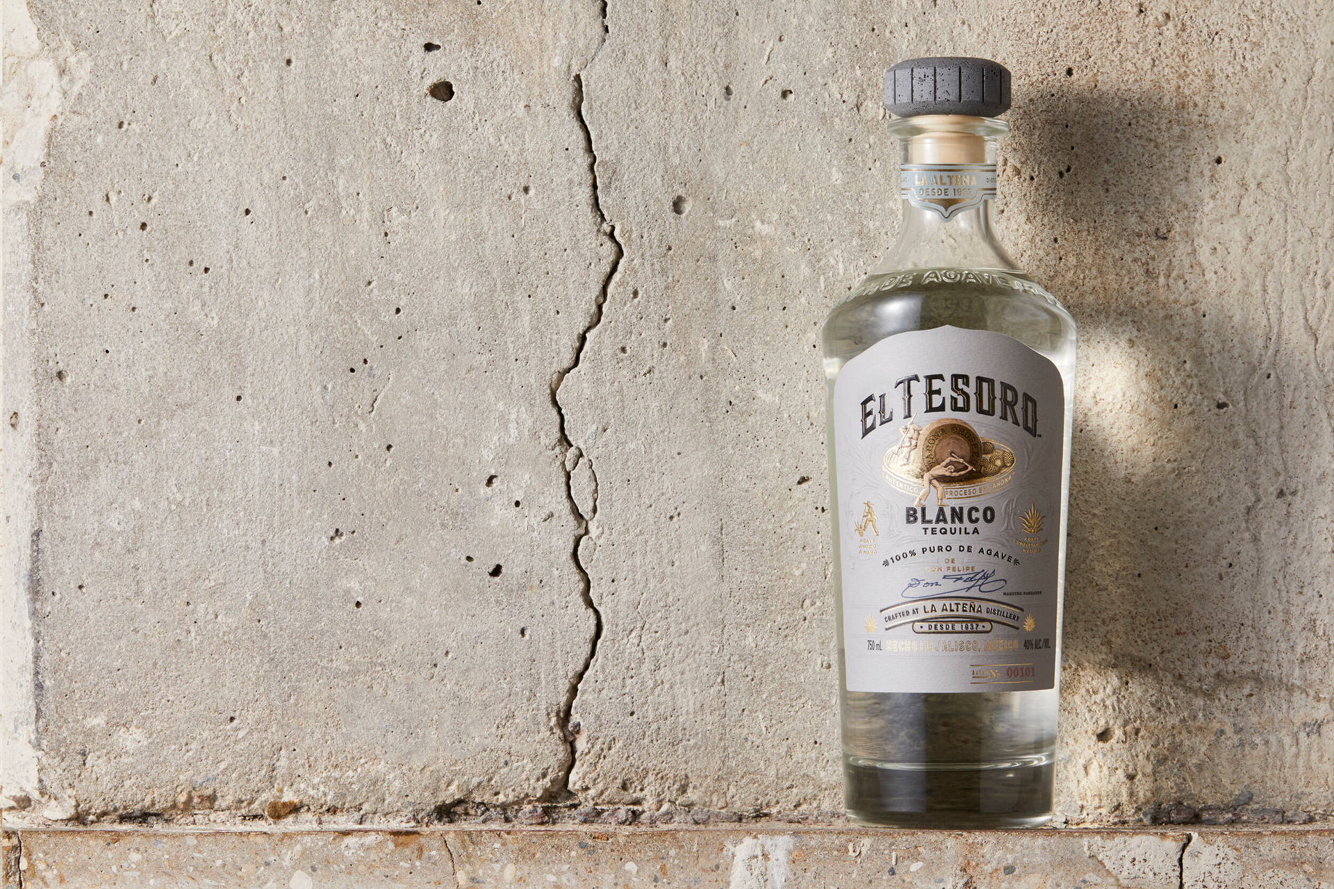 El Tesoro Blanco Tequila On Cracked Wall Picture