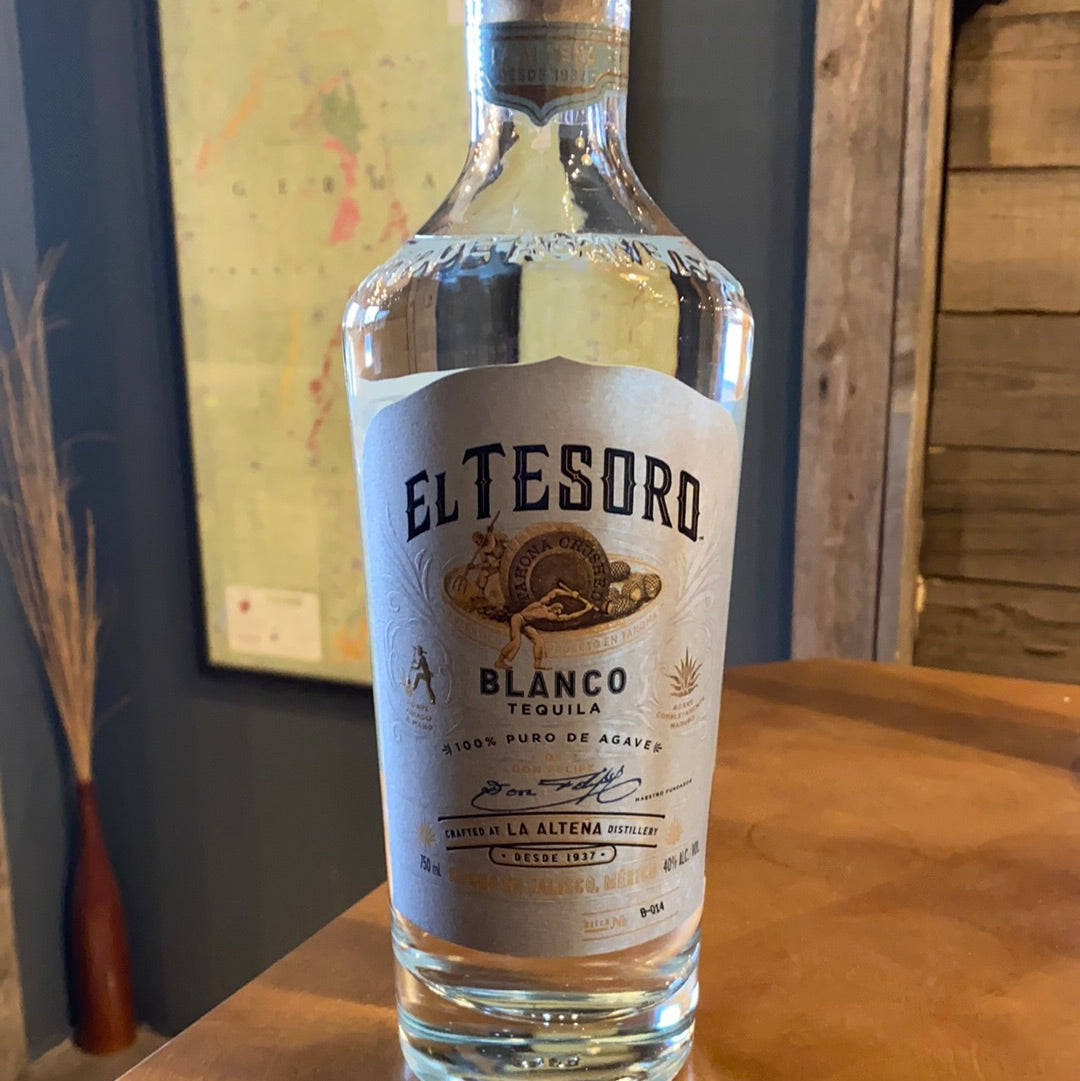 El Tesoro Blanco Tequila On Wooden Table Picture