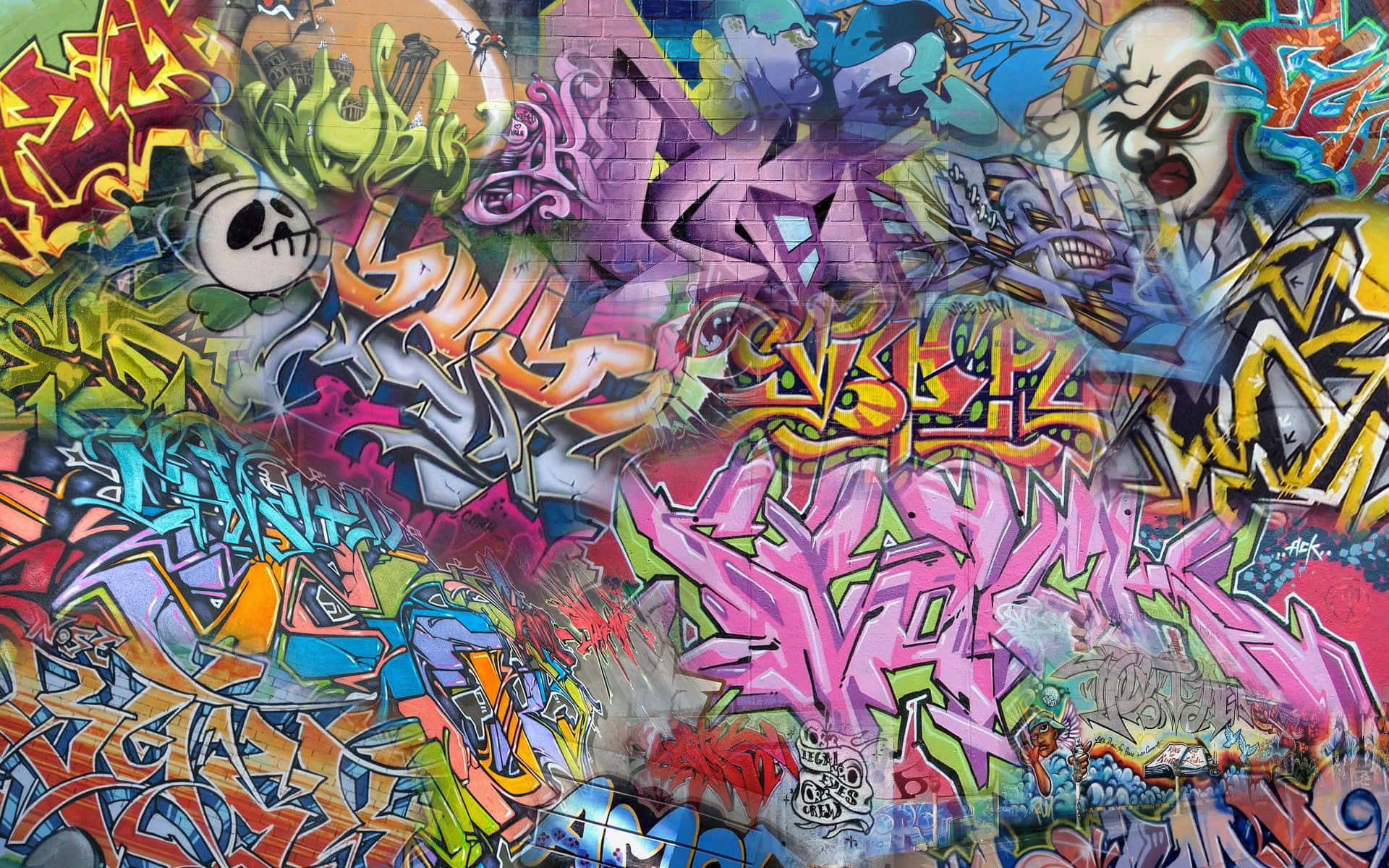 Elaborate Graffiti Wall Art Background