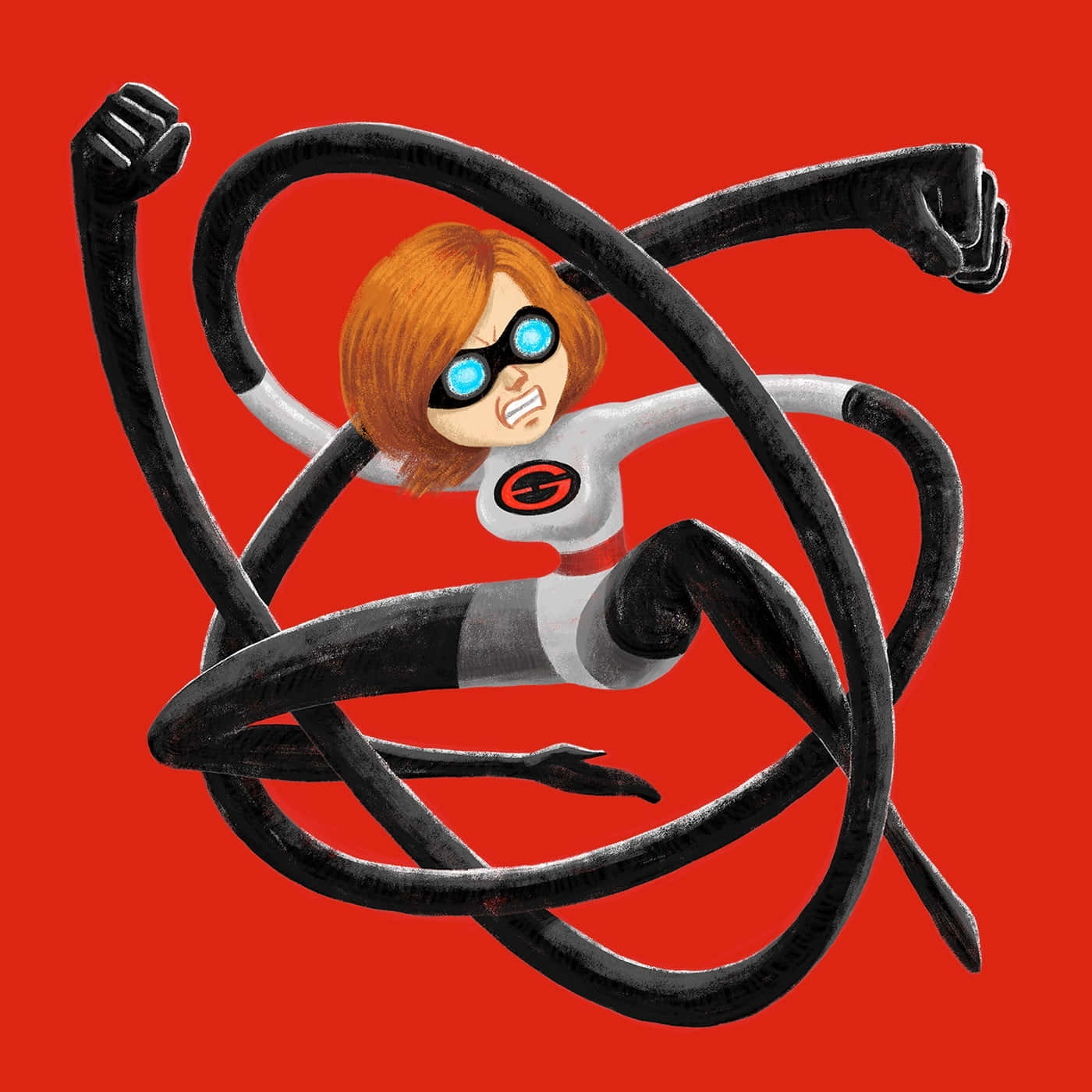 Elastigirl In Actie Illustratie Achtergrond