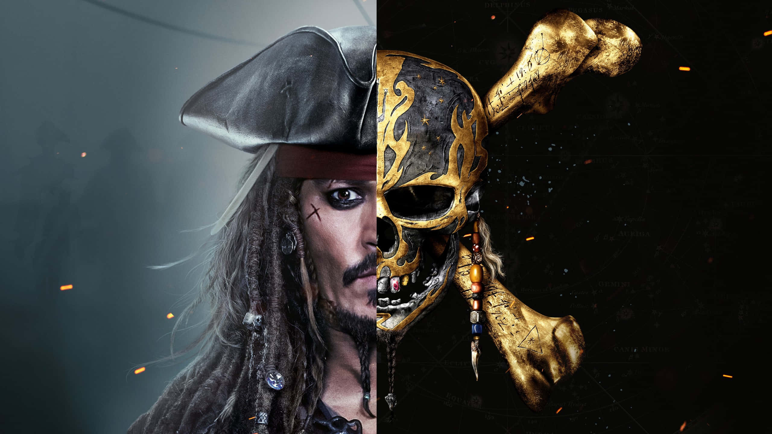 Elcapitán Jack Sparrow Navegando Por Los Mares En Piratas Del Caribe.