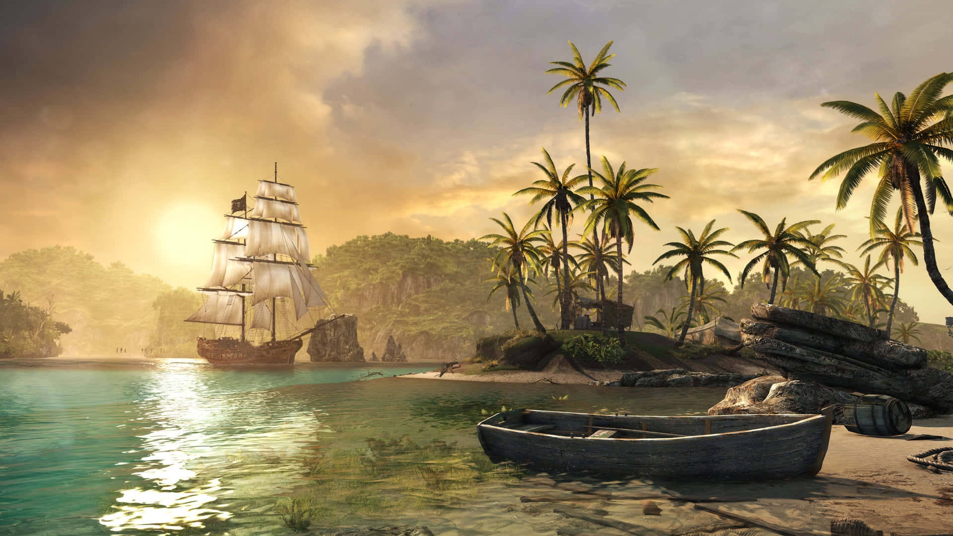 Elcapitán Jack Sparrow Se Embarca En Una Aventura Épica En Piratas Del Caribe.