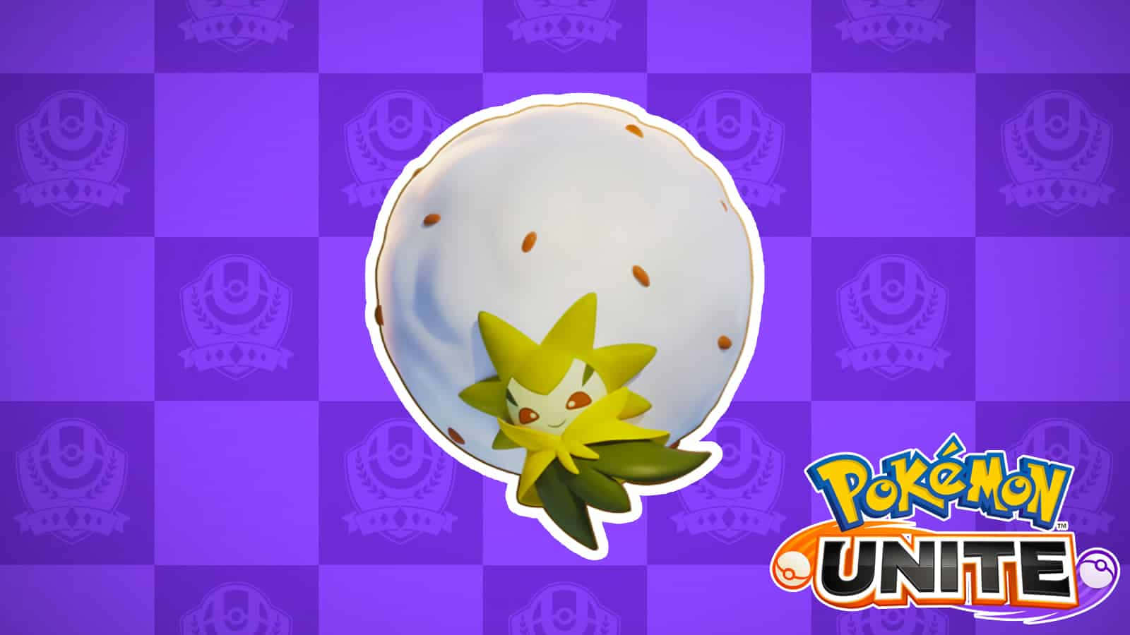 Eldegoss med lilla Pokemon Unite-baggrund Wallpaper