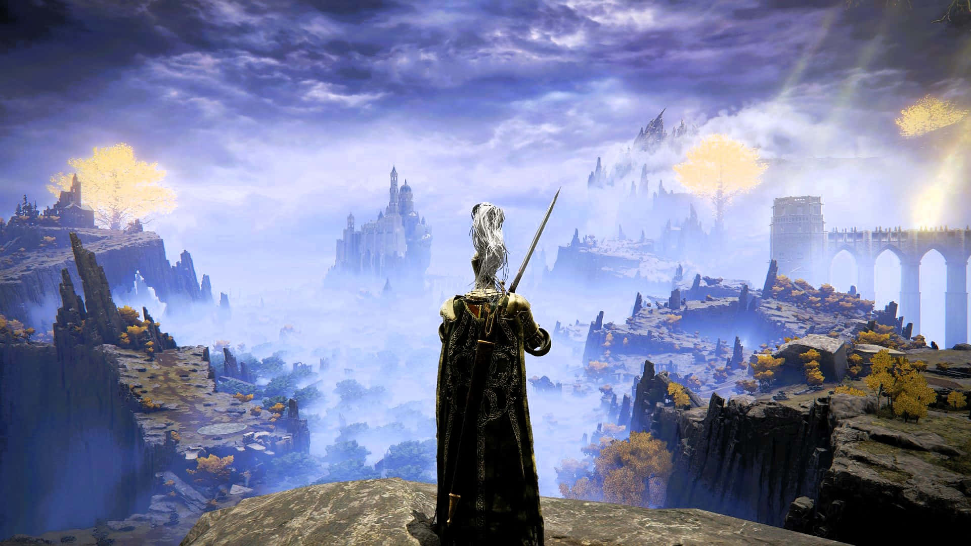 Elden Ring Warrior Overlooking Lands Between Wallpaper