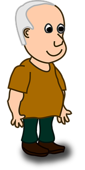 Elderly Cartoon Character PNG
