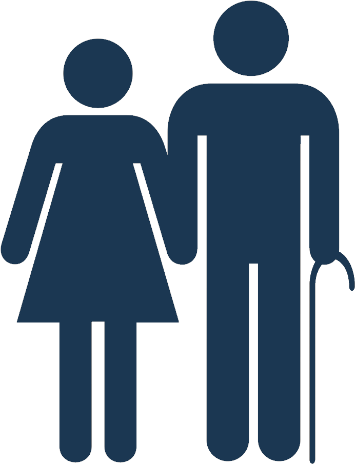 Elderly Couple Silhouette PNG