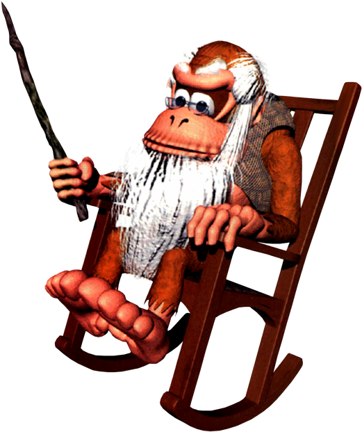Elderly Donkey Kongin Rocking Chair PNG