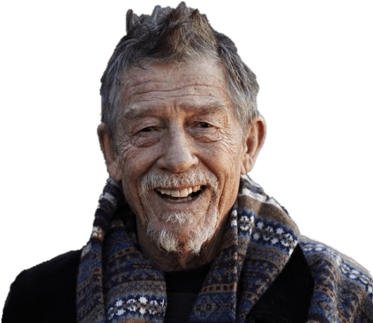 Elderly Man Smiling Wearing Scarf PNG