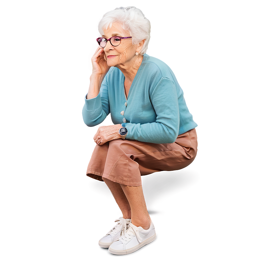 Elderly Woman In Glasses Png Bke PNG