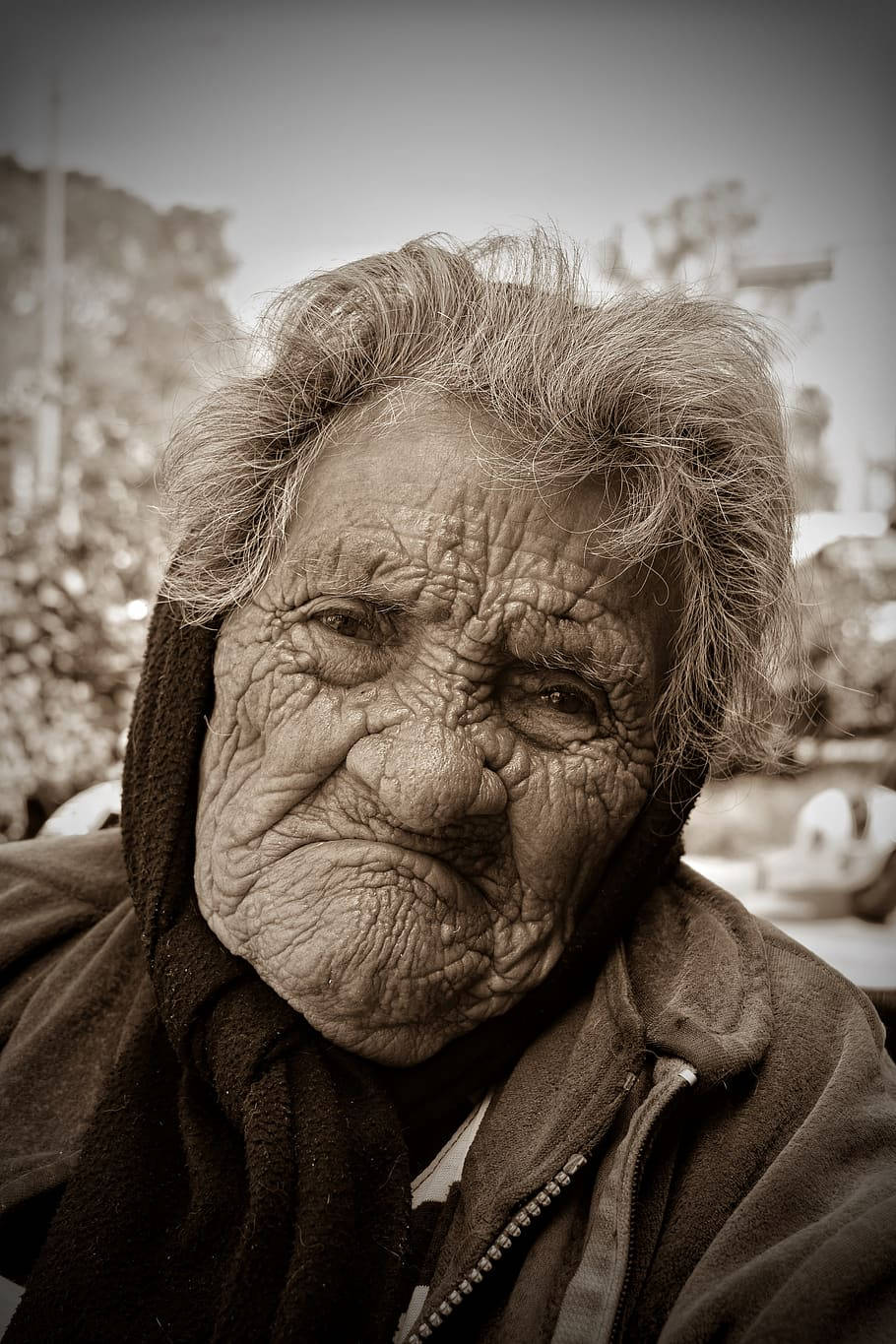 Elderly Woman No Smile Wallpaper