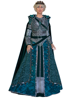 Elderly Womanin Fantasy Armor Costume PNG