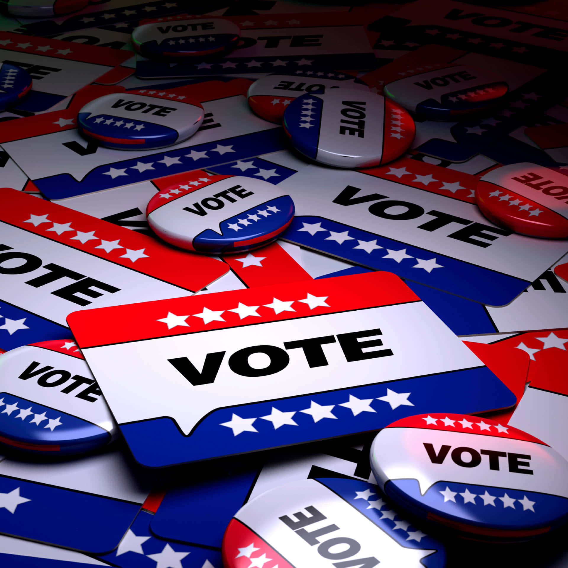 Election Day Background with Ballot Box and American Flag