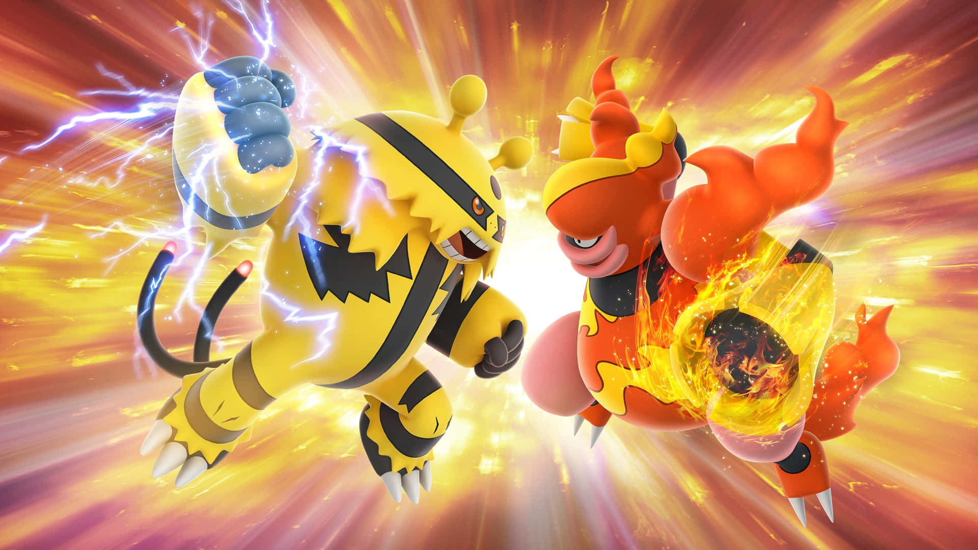 Electivire Vs Magmar Epic Battle Wallpaper