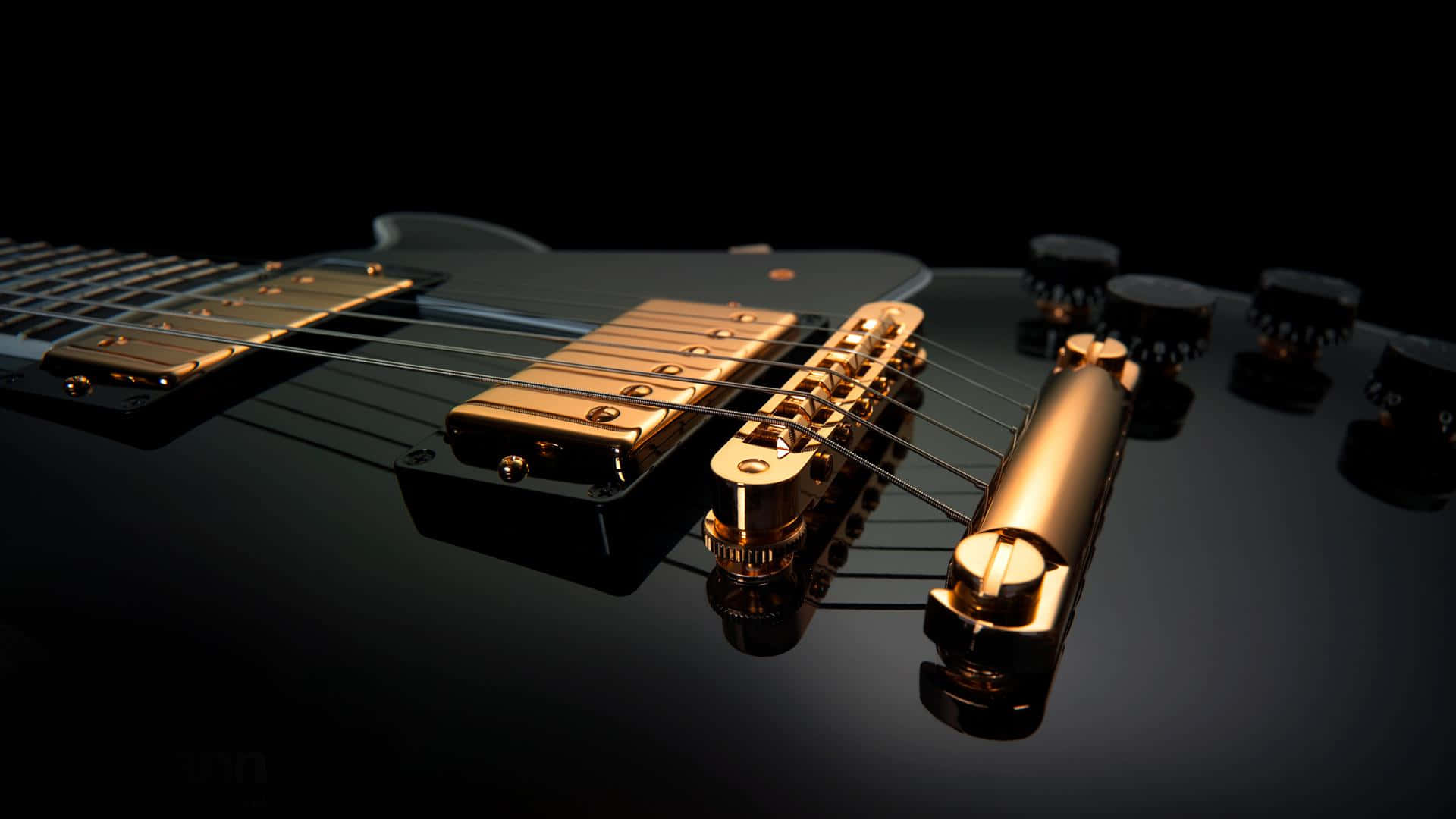 Electric Bass Guitar Closeup Dark Background Wallpaper