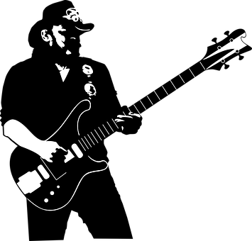Electric Bass Guitar Silhouette PNG
