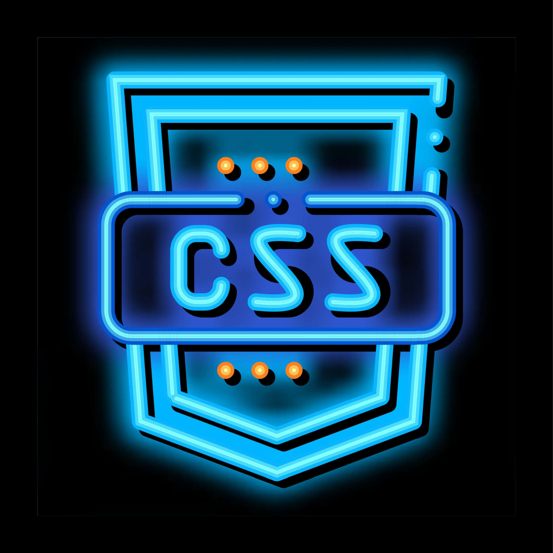 Electric Blue C S S Neon Sign Wallpaper