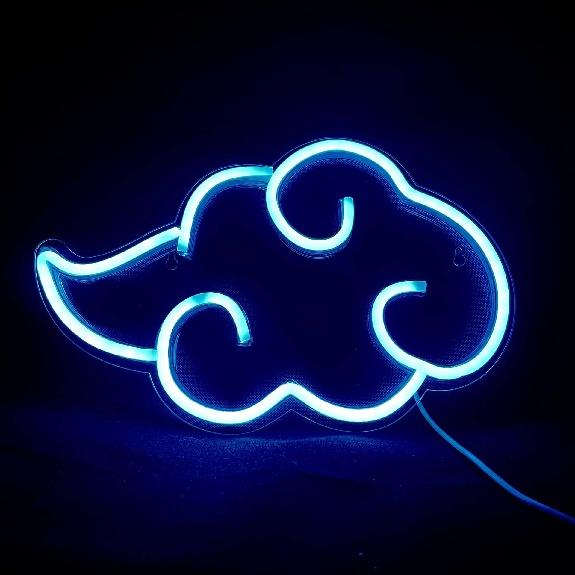 Electric_ Blue_ Cloud_ Neon_ Sign Wallpaper