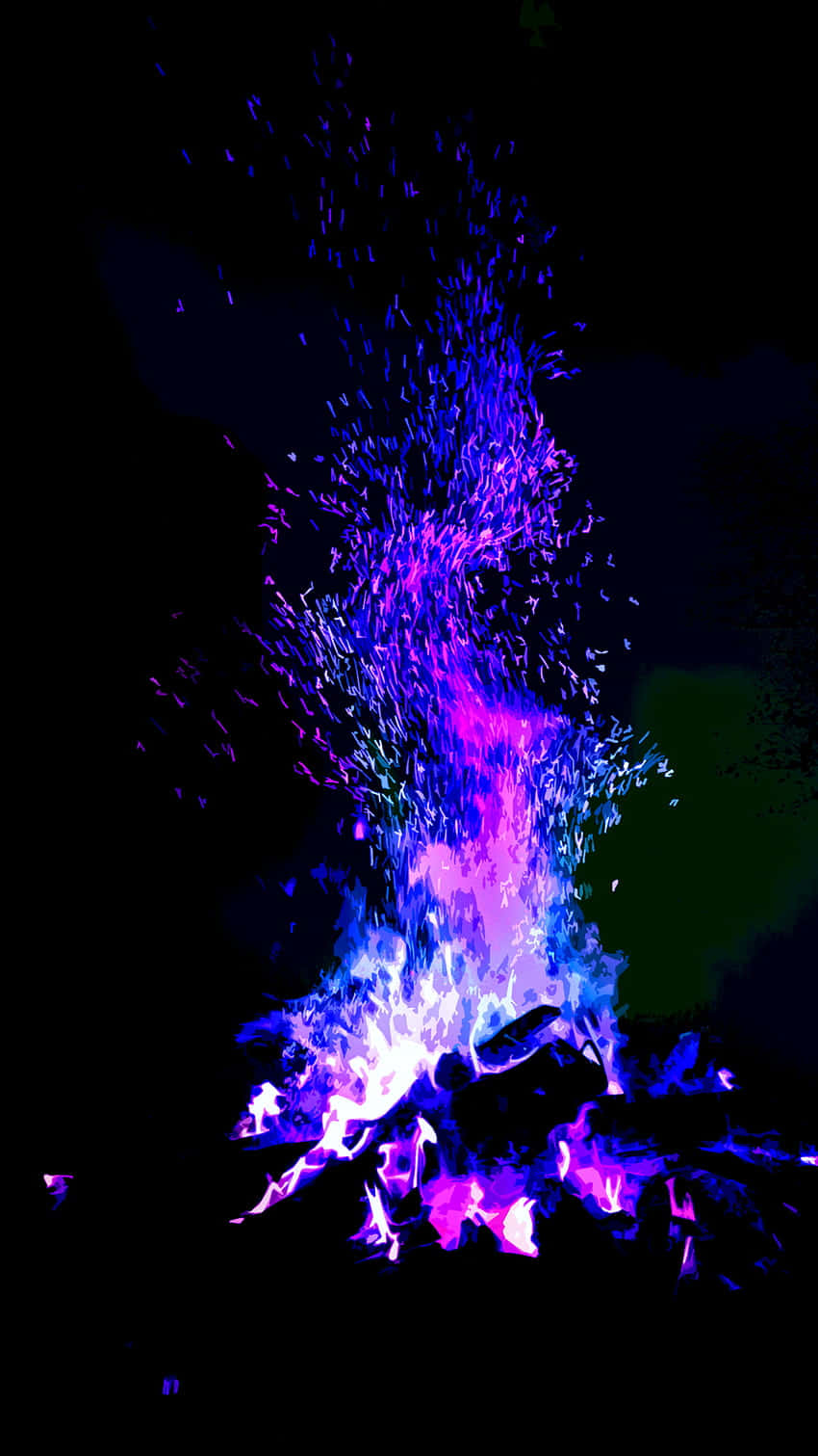 Electric Blue Flame Explosion Wallpaper