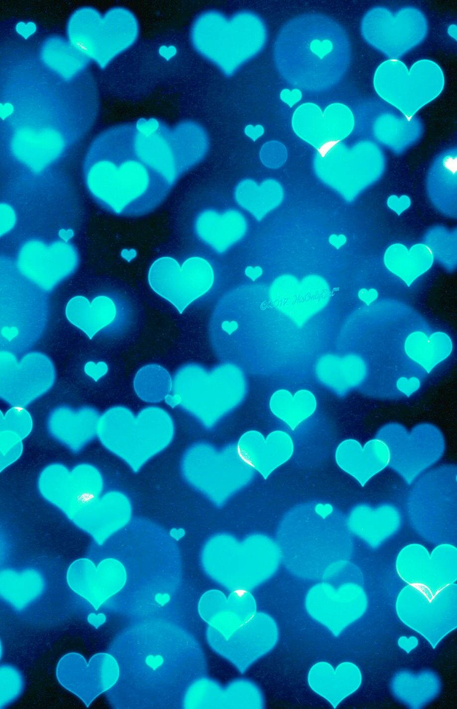 Elektrisktblått Hjärta. Wallpaper