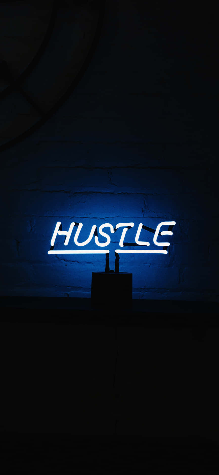 Electric Blue Hustle Neon Sign Wallpaper