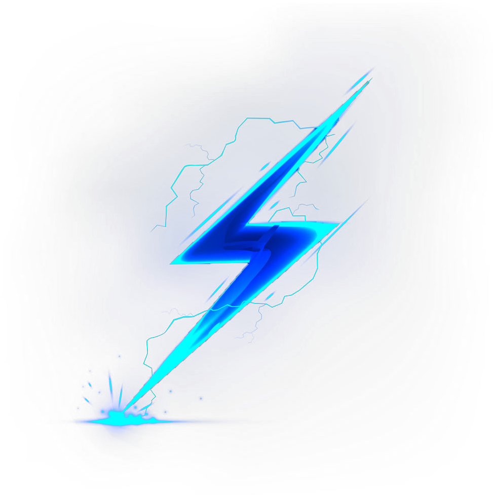 Electric Blue Lightning Bolt PNG