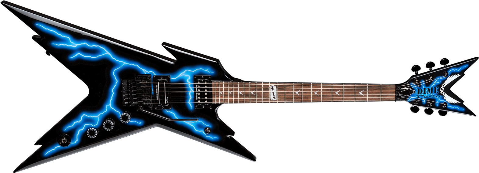 Electric Blue Lightning Guitar PNG