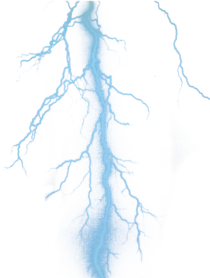 Electric Blue Lightning Strike PNG