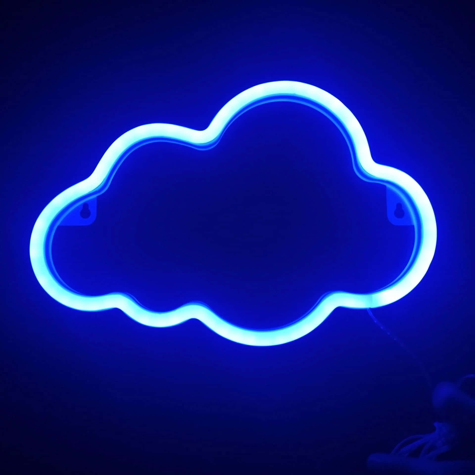 Electric Blue Neon Cloud Wallpaper