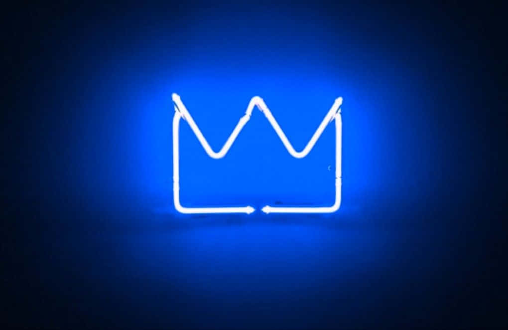 Electric Blue Neon Crown Wallpaper